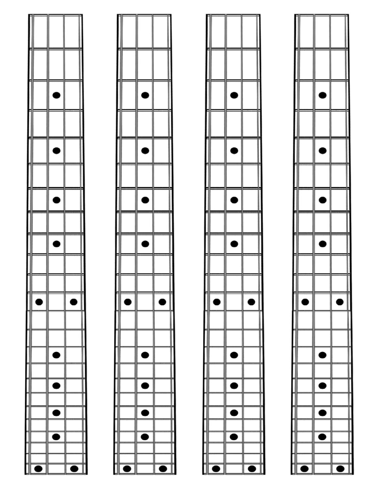 Bass Guitar Fretboard Diagram Printable